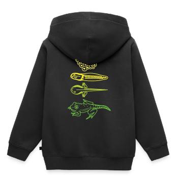 Life cycle of the frog tadpole - Kids Premium Organic Hoodie - black - Back - AI Model Kid Male (0cm)
