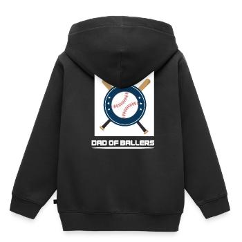 Vater von Ballers Baseball Fan Vater Ballers Softb - Kinder Premium Organic Hoodie - Schwarz - Hinten - AI Model Kid Male (0cm)