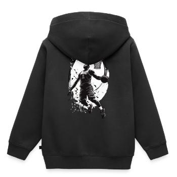 Basketball Dunking Aesthetic Streetwear Design - Kinder Premium Organic Hoodie - Schwarz - Hinten - AI Model Kid Male (0cm)