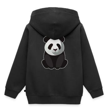 BÉBÉ PANDA ASSIS - Sweat Premium à capuche enfant bio - noir - Dos - AI Model Kid Male (0cm)