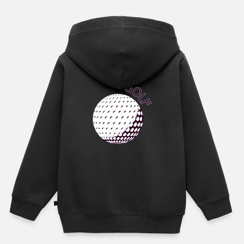 Les golfeurs jouent au golf - Sweat Premium à capuche enfant bio - noir