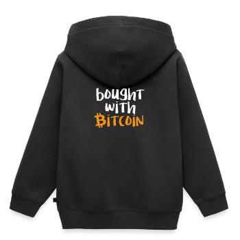 Bitcoin - Sweat Premium à capuche enfant bio - noir - Dos - AI Model Kid Male (0cm)