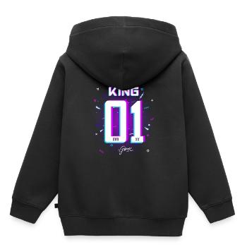Gamer - King - Queen Geschenk Geschenkidee - Kinder Premium Organic Hoodie - Schwarz - Hinten - AI Model Kid Male (0cm)