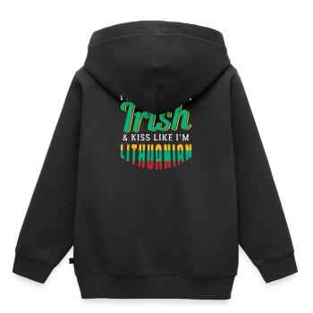 Lituanie - Sweat Premium à capuche enfant bio - noir - Dos - AI Model Kid Male (0cm)