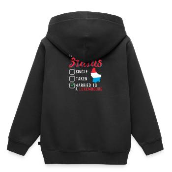 Luxemburg - Kinder Premium Organic Hoodie - Schwarz - Hinten - AI Model Kid Male (0cm)