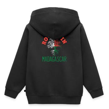 Madagascar - Sweat Premium à capuche enfant bio - noir - Dos - AI Model Kid Male (0cm)