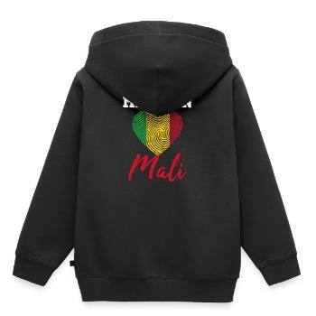 Mali - Sweat Premium à capuche enfant bio - noir - Dos - AI Model Kid Male (0cm)