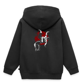 Ringer - Kinder Premium Organic Hoodie - Schwarz - Hinten - AI Model Kid Male (0cm)