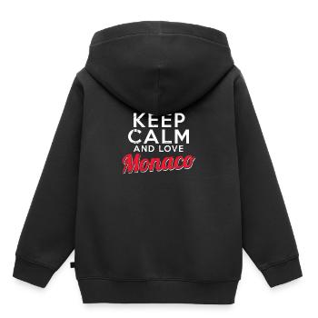 monaco - Kids Premium Organic Hoodie - black - Back - AI Model Kid Male (0cm)