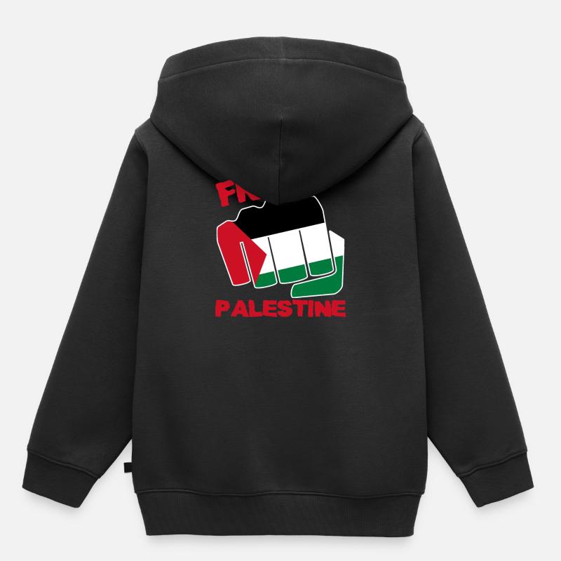 Palestine - Sweat Premium à capuche enfant bio - noir