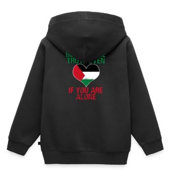 Palestine - Sweat Premium à capuche enfant bio - noir - Dos - AI Model Kid Male (0cm)