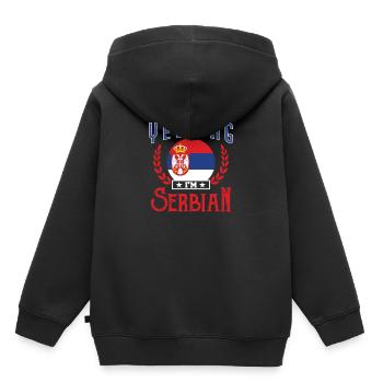 Serbien - Kinder Premium Organic Hoodie - Schwarz - Hinten - AI Model Kid Male (0cm)