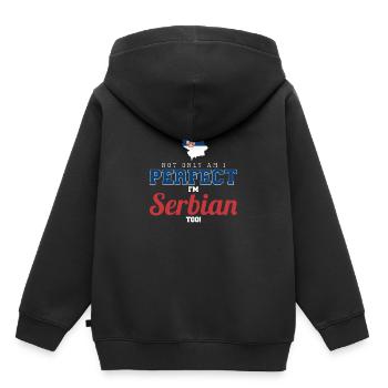 Serbien - Kinder Premium Organic Hoodie - Schwarz - Hinten - AI Model Kid Male (0cm)