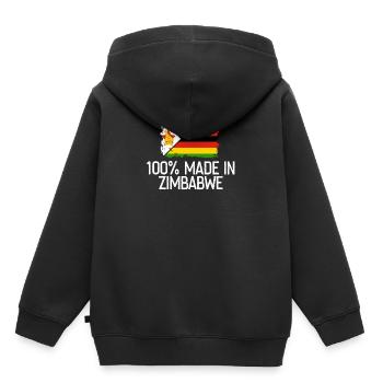 Zimbabwe - Sweat Premium à capuche enfant bio - noir - Dos - AI Model Kid Male (0cm)
