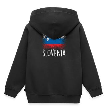 Slowenien - Kinder Premium Organic Hoodie - Schwarz - Hinten - AI Model Kid Male (0cm)