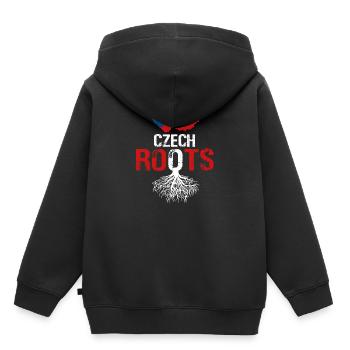 République tchèque - Sweat Premium à capuche enfant bio - noir - Dos - AI Model Kid Male (0cm)