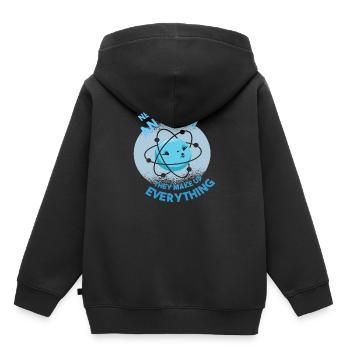 Atom Wissenschaft - Kinder Premium Organic Hoodie - Schwarz - Hinten - AI Model Kid Male (0cm)
