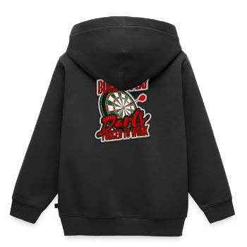 Geboren für Dart - Kinder Premium Organic Hoodie - Schwarz - Hinten - AI Model Kid Male (0cm)