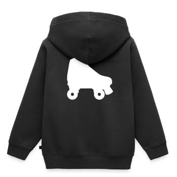 Rollschuh - Kinder Premium Organic Hoodie - Schwarz - Hinten - AI Model Kid Male (0cm)