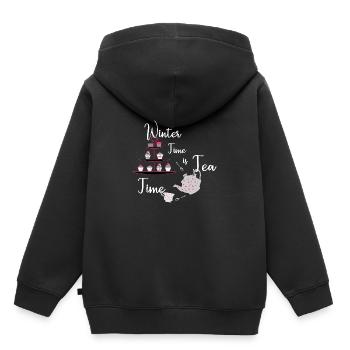 Hiver - Sweat Premium à capuche enfant bio - noir - Dos - AI Model Kid Male (0cm)