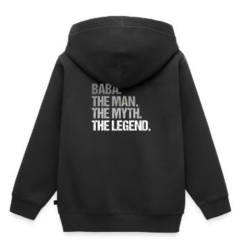 Baba der Mann Mythos Legende Vatertag Geschenkidee - Kinder Premium Organic Hoodie - Schwarz - Hinten - AI Model Kid Male (0cm)