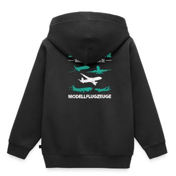 Modellbau Modellflugzeug - Kinder Premium Organic Hoodie - Schwarz - Hinten - AI Model Kid Male (0cm)