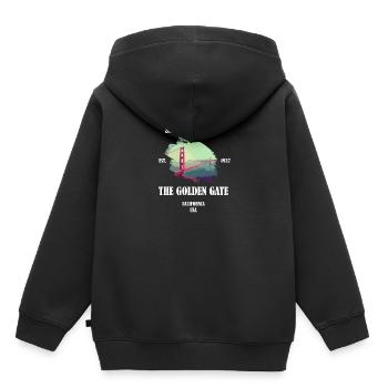 Pont du Golden Gate de San Francisco - Sweat Premium à capuche enfant bio - noir - Dos - AI Model Kid Male (0cm)