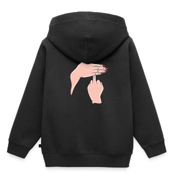 Sarkasmus Ironie freche Diva Zyniker Mittelfinger - Kinder Premium Organic Hoodie - Schwarz - Hinten - AI Model Kid Male (0cm)