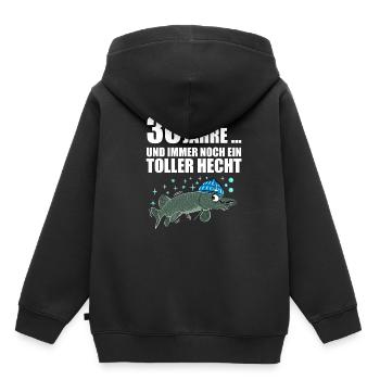 Anglergeschenk zum 30 Geburtstag 30 Ehrentag - Kinder Premium Organic Hoodie - Schwarz - Hinten - AI Model Kid Male (0cm)