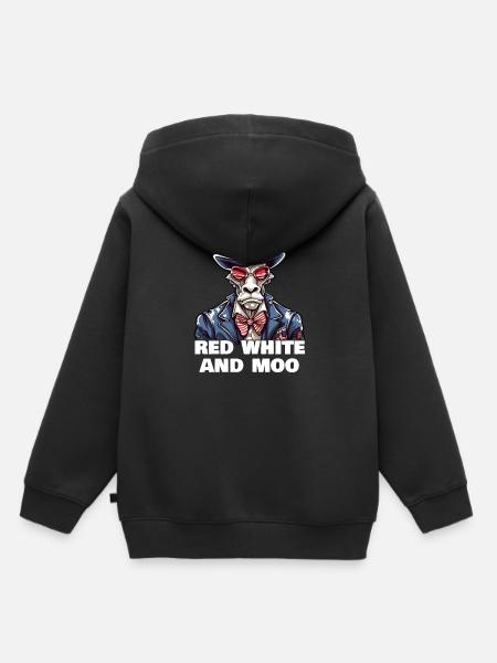 Rot Weiß Und Muh - Kinder Premium Organic Hoodie - Schwarz