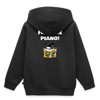Free The Piano Dr. K Chinesisches Klavier - Kinder Premium Organic Hoodie - Schwarz - Hinten - AI Model Kid Male (0cm)