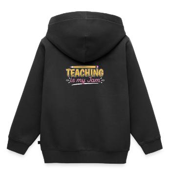 Teacher Teacher’s Jam Cadeau de l’enseignant - Sweat Premium à capuche enfant bio - noir - Dos - AI Model Kid Male (0cm)