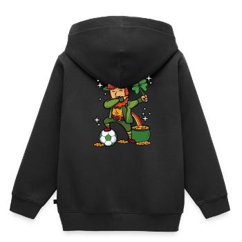 Dabbing Fußball Leprechaun - Kinder Premium Organic Hoodie - Schwarz - Hinten - AI Model Kid Male (0cm)