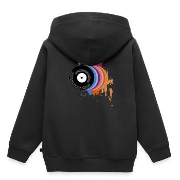 Disque Vinyle Cadeau Vinyle - Sweat Premium à capuche enfant bio - noir - Dos - AI Model Kid Male (0cm)