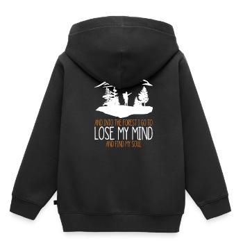 Et dans la forêt je vais perdre mon esprit t-shirt - Sweat Premium à capuche enfant bio - noir - Dos - AI Model Kid Male (0cm)
