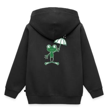 Météorologue Météorologue T-shirt cadeau grenouille - Sweat Premium à capuche enfant bio - noir - Dos - AI Model Kid Male (0cm)
