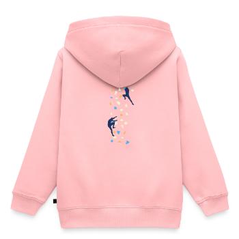 Cadeau de t-shirt grimpeur rocher - Sweat Premium à capuche enfant bio - rose - Dos - AI Model Kid Female (0cm)