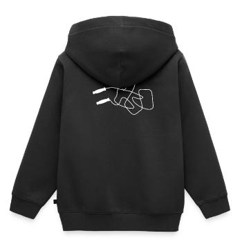 Corde à sauter cadeau de corde à sauter - Sweat Premium à capuche enfant bio - noir - Dos - AI Model Kid Male (0cm)