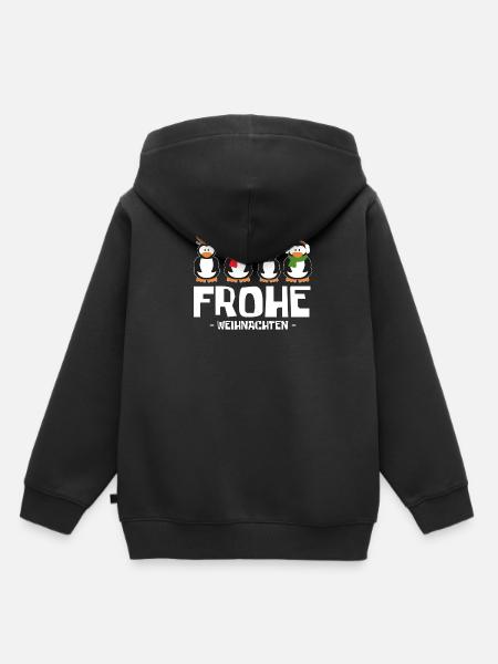 Frohe Weihnachten Pinguine 2020 T-Shirt - Kinder Premium Organic Hoodie - Schwarz