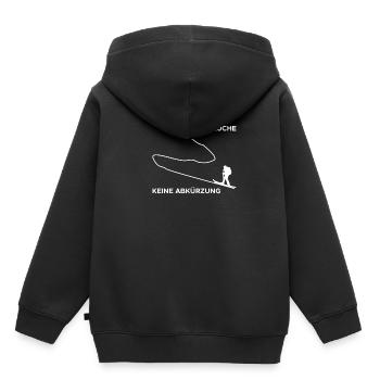 Ich Brauche Keine Abkürzung Tourenski Skitouren - Kinder Premium Organic Hoodie - Schwarz - Hinten - AI Model Kid Male (0cm)