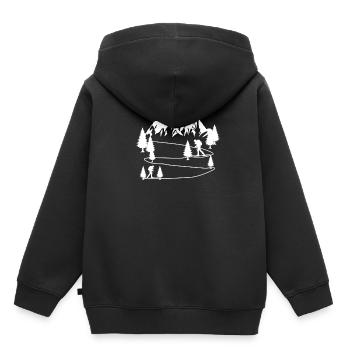 Ski touring touring ski gift - Kids Premium Organic Hoodie - black - Back - AI Model Kid Male (0cm)