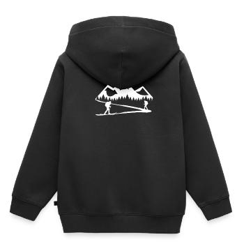 Ski touring touring ski gift - Kids Premium Organic Hoodie - black - Back - AI Model Kid Male (0cm)