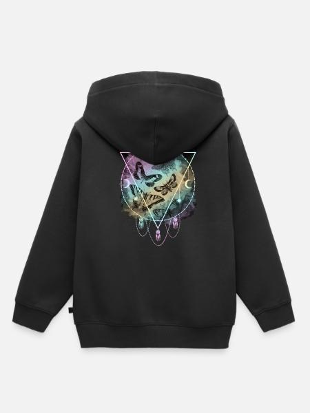 Bunte Schmetterlinge Pastel Goth - Kinder Premium Organic Hoodie - Schwarz