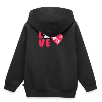 Hundeliebe - Kinder Premium Organic Hoodie - Schwarz - Hinten - AI Model Kid Male (0cm)