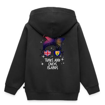 Turks und Caicosinseln - Kinder Premium Organic Hoodie - Schwarz - Hinten - AI Model Kid Male (0cm)