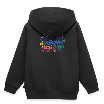 Kreativität ist ansteckend - Lehrer und Künstler - Kinder Premium Organic Hoodie - Schwarz - Hinten - AI Model Kid Male (0cm)