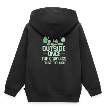 Gamer Draußen Grafik Pause Auflösung Witz Geschenk - Kinder Premium Organic Hoodie - Schwarz - Hinten - AI Model Kid Male (0cm)