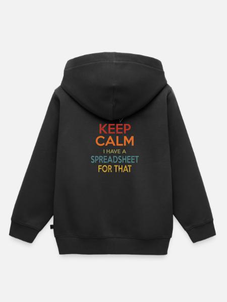 Keep Calm Spreadsheet - Kids Premium Organic Hoodie - black