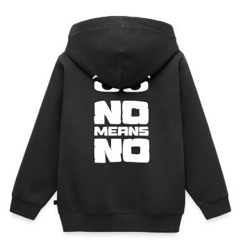 Non signifie Non - Non signifie Non - Sweat Premium à capuche enfant bio - noir - Dos - AI Model Kid Male (0cm)