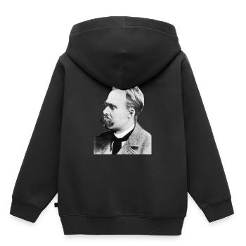 Friedrich Nietzsche - Sweat Premium à capuche enfant bio - noir - Dos - AI Model Kid Male (0cm)